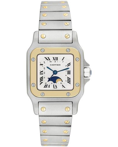 Cartier Santos Galbee Moon Watch, Circa 2000S (Authentic Pre-Owned) - Metallic