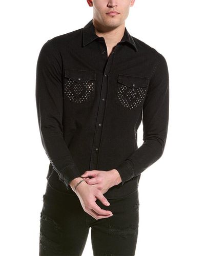 The Kooples Denim Western Shirt - Black