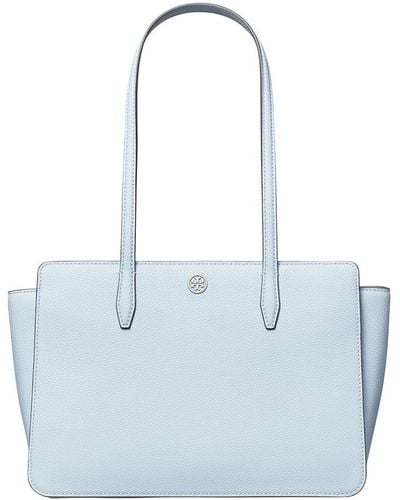 Tory Burch Robinson Pebbled Small Leather Tote - Blue