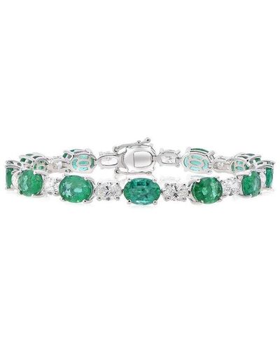 Diana M. Jewels Fine Jewelry 18k 18.31 Ct. Tw. Diamond & Emerald Bracelet - Green