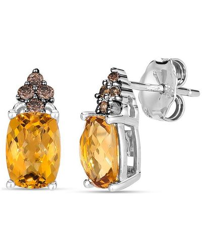 Le Vian ® 14k 1.74 Ct. Tw. Diamond & Citrine Earrings - Metallic