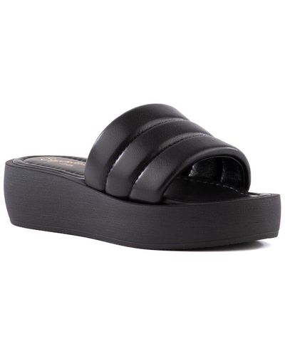Seychelles Velour Leather Sandal - Black