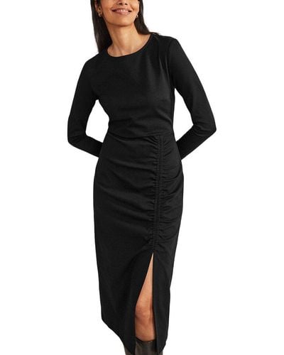 Boden Ruched Side Jersey Dress - Black