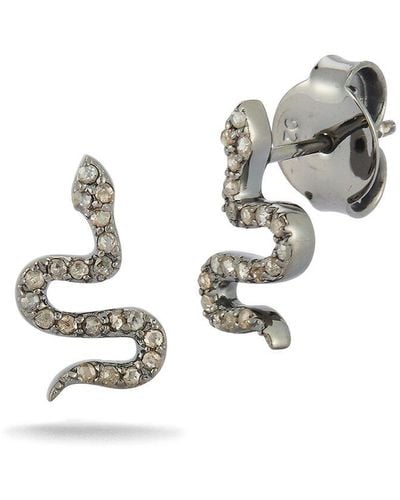 Banji Jewelry Silver 0.35 Ct. Tw. Diamond Earrings - Metallic