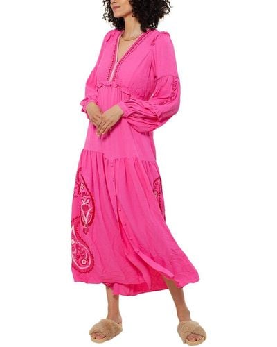Hale Bob Tiered Maxi Dress - Pink