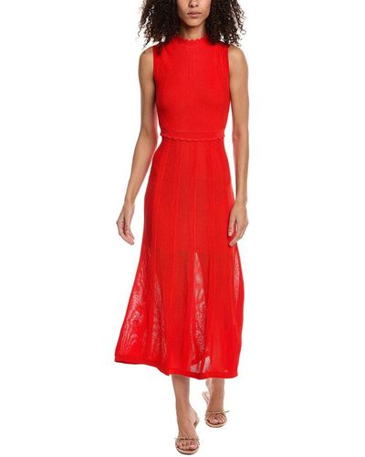 The Kooples Romantic Net Maxi Dress - Red