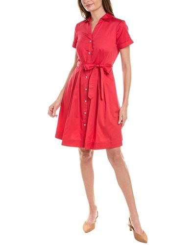 Brooks Brothers Pleated Shirtdress - Red