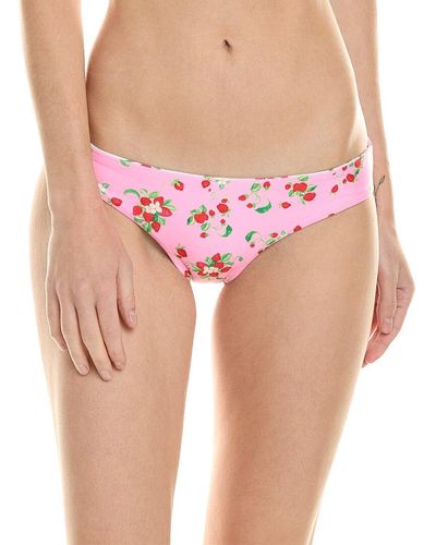 PQ Swim Reversible Basic Ruched Full Bikini Bottom - Pink