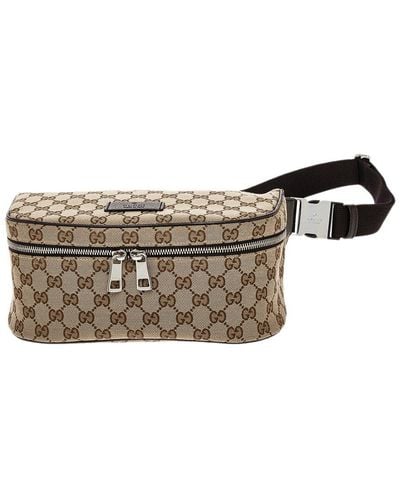 Gucci GG Supreme Canvas & Leather Crossbody Belt Bag - Natural