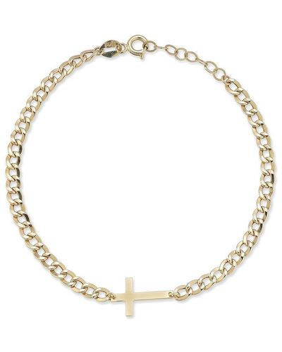 Ember Fine Jewelry 14k Cross Curb Chain Bracelet - Metallic
