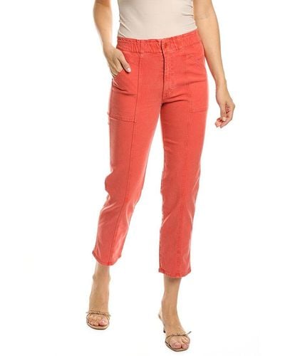 Mother The Springy Hot Coral Ankle Jean - Red