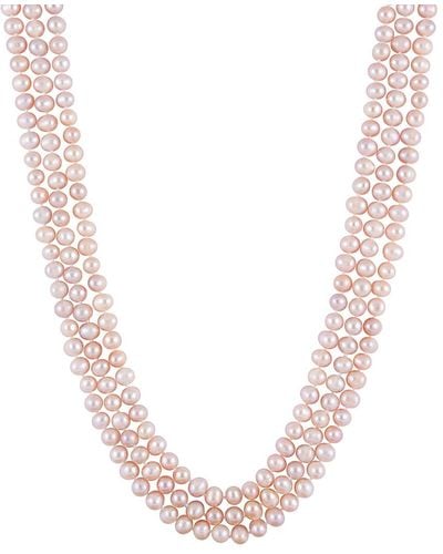 Splendid 7-8mm Pearl 80in Endless Necklace - Pink