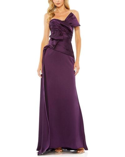 Mac Duggal Strapless Bow Front Detailed Gown - Purple