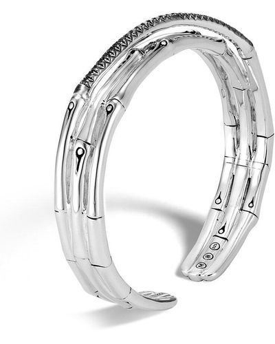 John Hardy Bamboo Silver Gemstone Slim Flex Cuff Bracelet - Metallic
