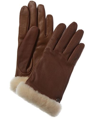 UGG Classic Leather Tech Gloves - Brown