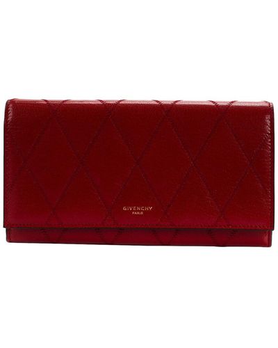 Givenchy Leather Gv3 Flap Wallet (Authentic Pre-Owned) - Red