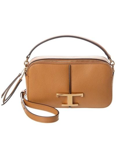 Tod's T Timeless Mini Leather Camera Bag - Brown