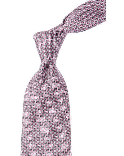 Brooks Brothers Cane Link Pink Silk Tie - Purple