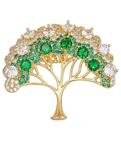 Eye Candy LA Cz Tree Of Life Adjustable Ring - Green
