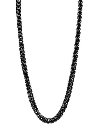 Adornia Stainless Steel Franco Chain Necklace - Metallic