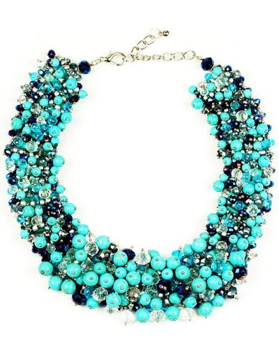 Eye Candy LA Luxe Collection Crystal Harper Statement Collar Necklace - Green