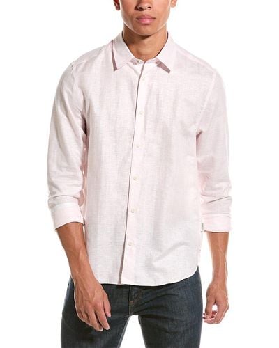 Ted Baker Regular Fit Linen-Blend Shirt - White