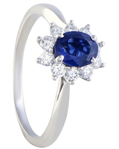 Heritage Tiffany & Co. Tiffany & Co. 18k 1.05 Ct. Tw. Diamond & Sapphire Ring - Blue