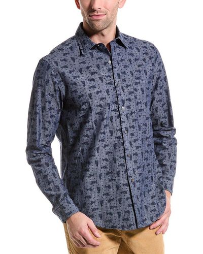 J.McLaughlin Jaipur Paisley Gramercy Shirt - Blue