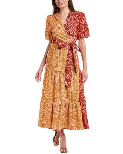 Marie Oliver Rena Wrap Dress - Orange