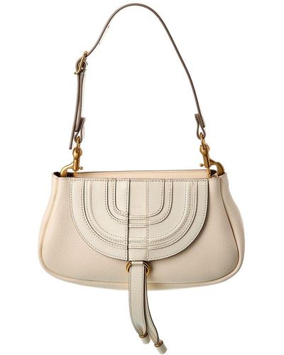 Chloé Marcie Small Leather Hobo Bag - Natural