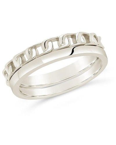 Sterling Forever Silver Everyday Stacking Ring Set - White
