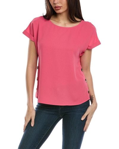 Jones New York Jasper Crepe Top - Red