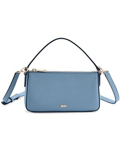 DKNY Bryant Park Leather Shoulder Bag - Blue