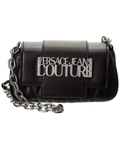 Versace Quilted Leather Shoulder Bag - Black