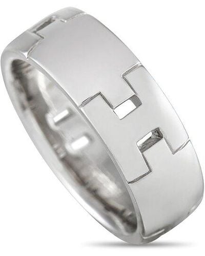 Hermès 18K Diamond H Ring (Authentic Pre-Owned) - Grey