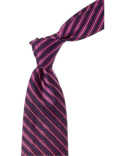 Brooks Brothers Medium Pink Hairline Stripe Silk Tie - Purple