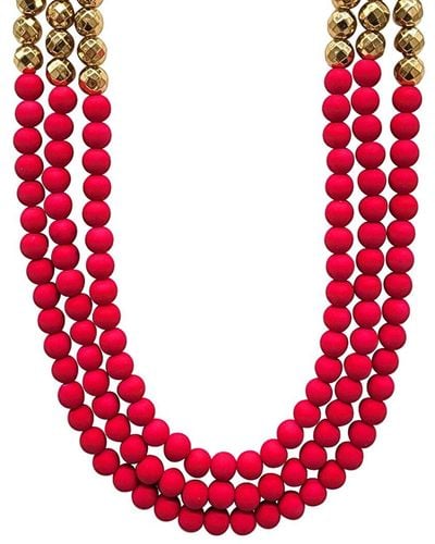 Adornia 14k Plated Statement Necklace - Red