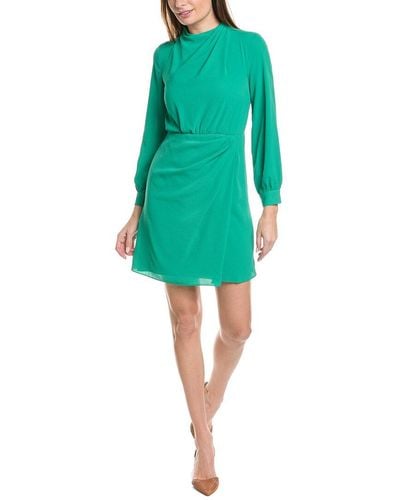 Donna Morgan Draped Crepe Mini Dress - Green