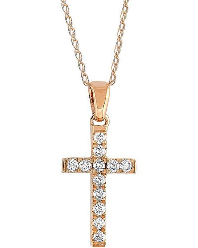 Non-Branded 14k Rose Gold 0.11 Ct. Tw. Diamond Necklace - White