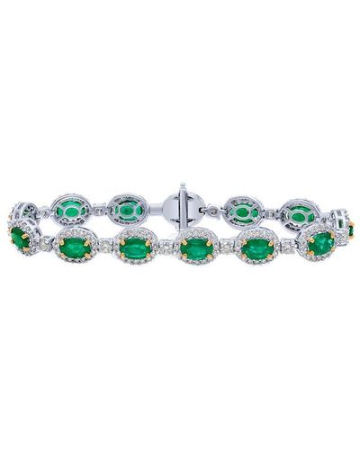 Diana M. Jewels Fine Jewelry 18k 4.12 Ct. Tw. Diamond & Emerald Bracelet - Green