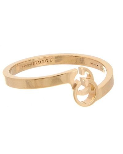 Gucci Gold Over Silver Heart Trademark Ring - Multicolor