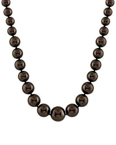 Splendid Silver 6-12mm Shell Pearl Necklace - Black