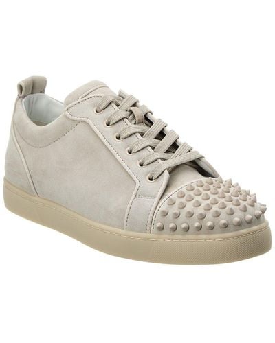 Christian Louboutin Louis Junior Spikes Orlato Studded Leather Low-top Sneakers - White