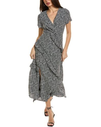 Tahari The Alisa Silk Maxi Dress - Gray