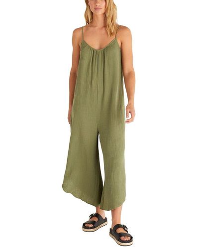 Z Supply The Flared Gauze Jumpsuit - Green