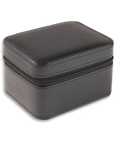 Bey-berk Genuine Leather Two Watch Storage Case - Grey