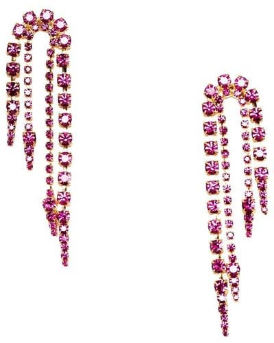 Elizabeth Cole 24k Plated Dangle Earrings - Red