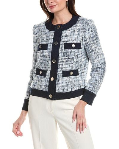 Anne Klein Button Front Jacket - Blue