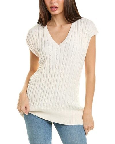 525 America Cable Sweater Vest - White