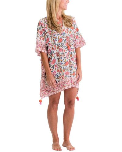 Pomegranate Drawstring Beach Cover-up - Red